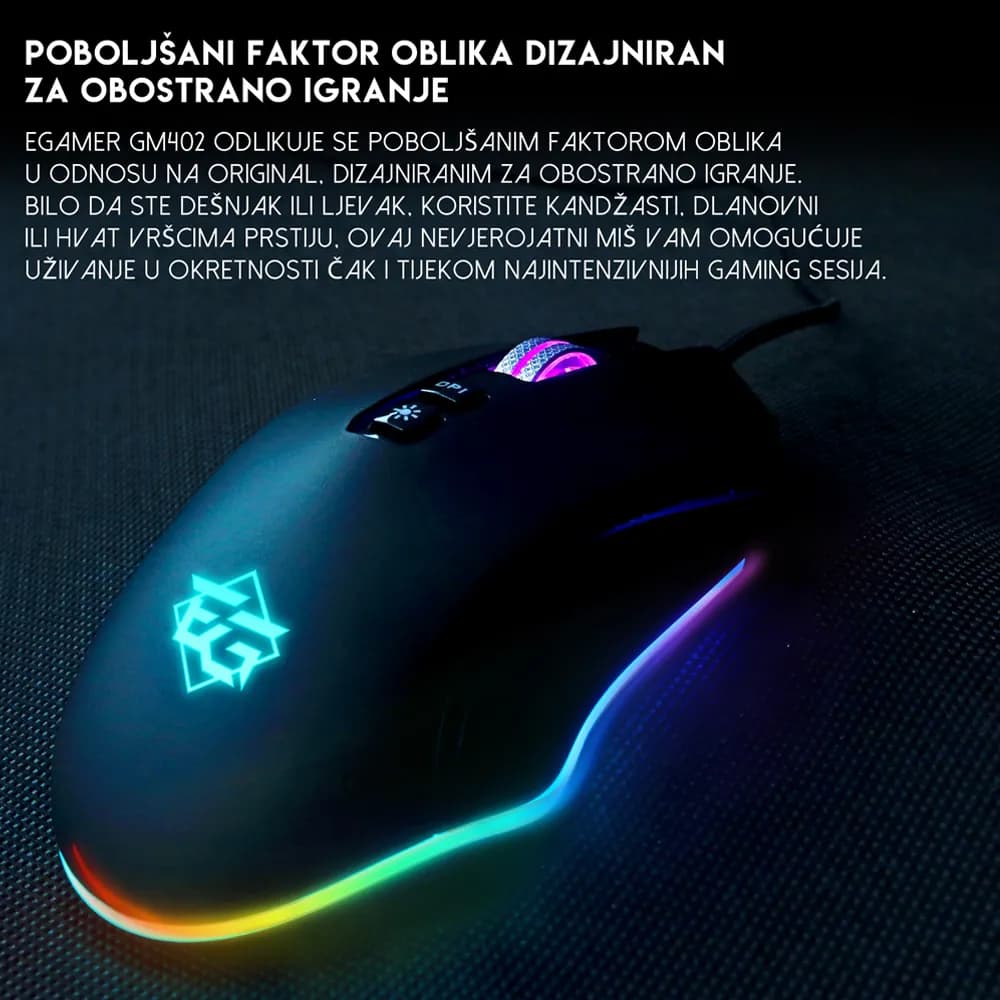 THOR GM402 RGB Pro Gaming Miš 4800dpi - Slika 3 od 15