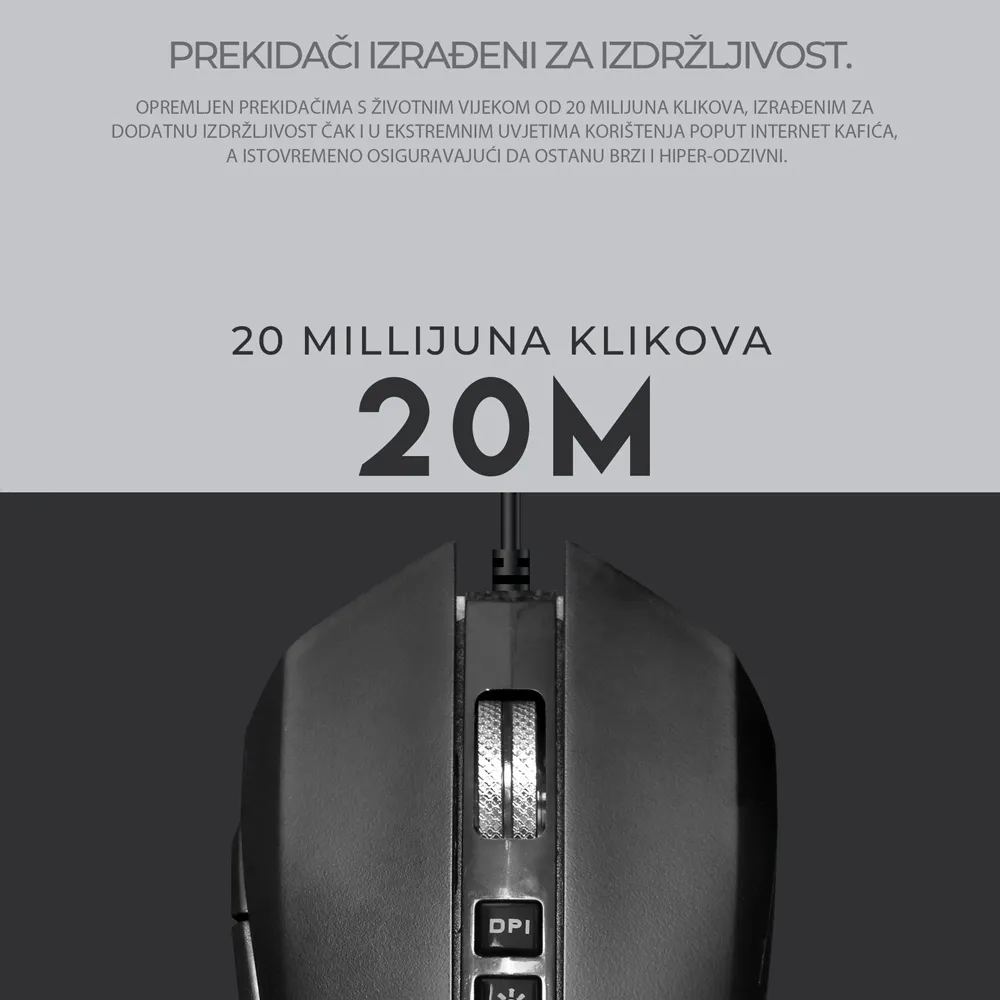 THOR GM402 RGB Pro Gaming Miš 4800dpi - Slika 11 od 15