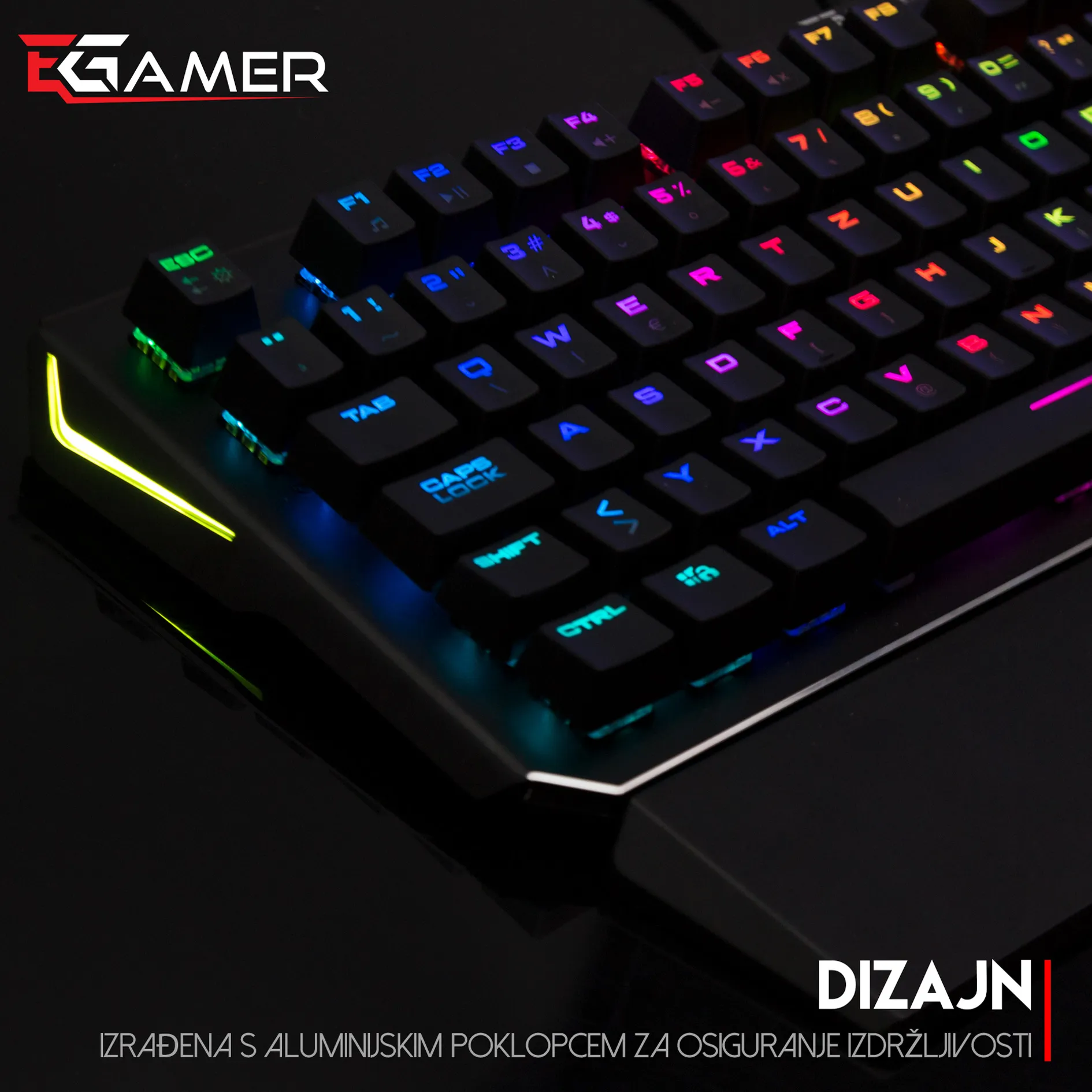 RAMPAGE MK95 – aluminijski poklopac kućišta za veću izdržljivost, RGB osvjetljenje i niski profil tipki