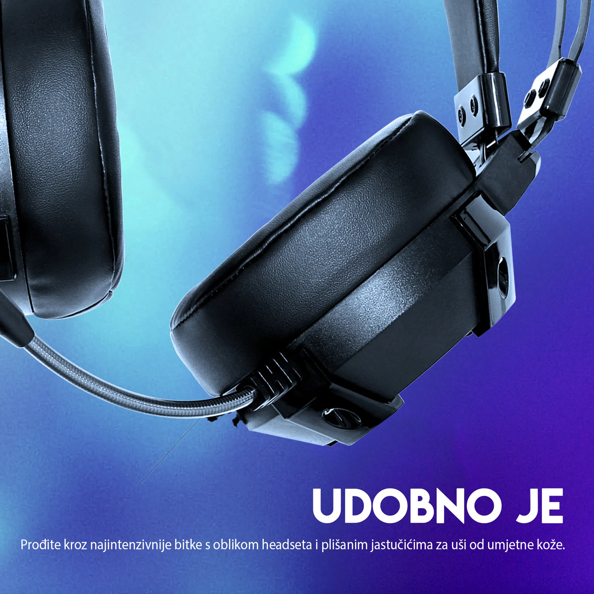 Jastučići za uši EGamer SONA HS51 – mekana umjetna koža i fleksibilan mikrofon za udobnost tijekom dugog igranja