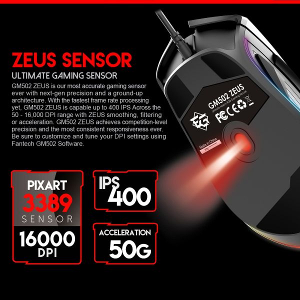 ZEUS GM502 RGB Gaming Miš 16 000 dpi , PIXART 3389 Cijena